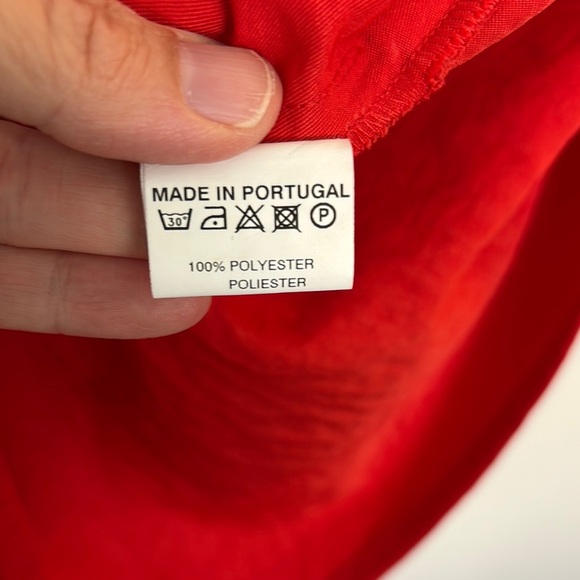 Vilagallo Jacket Red Lightweight 3/4 Sleeve Slouchy Silky Size 44 Large - Picture 9 of 11